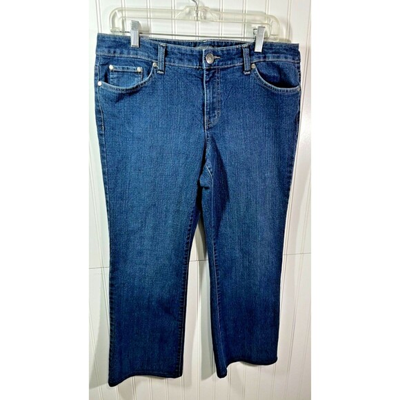 Covington Petite Women's Jeans Straight Leg Size 12P Embroider Pockets (short) - Picture 1 of 7